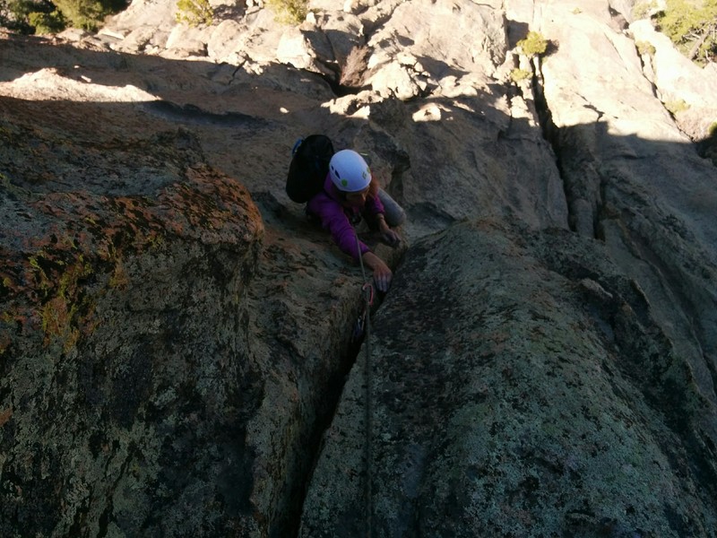 The hand crack just before the second belay