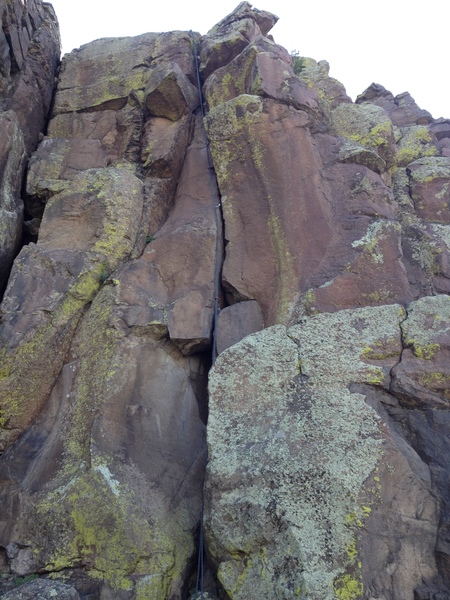 The rope is on the climb.