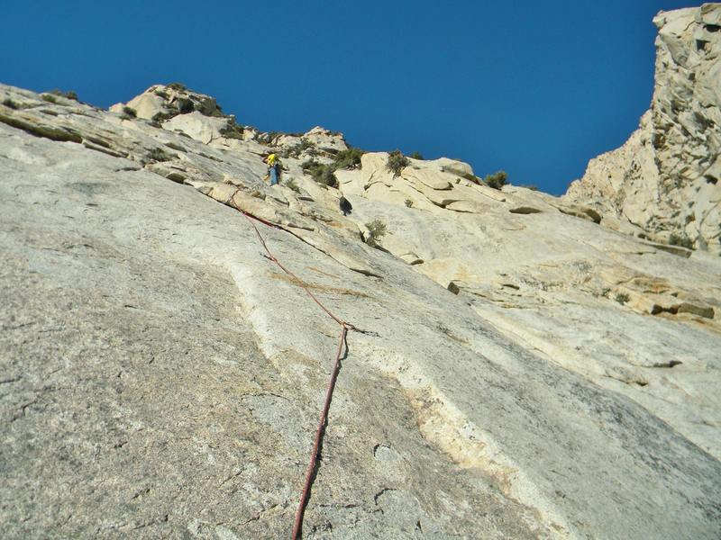 Paul leading. It was one of his first granite slab routes after growing up climbing at the gunks. Can you say spanked a little?