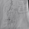 Upper variation topo<br>
The "unreported aid route" is the upper north face Rowell/Macdonald 6/1962