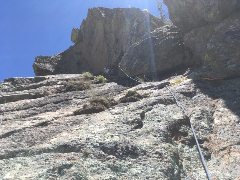 Marc Tarnosky and Marta Reece at the P2 belay.