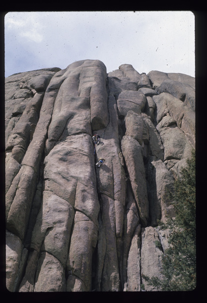 1975, climbers on Turkey Shoot.