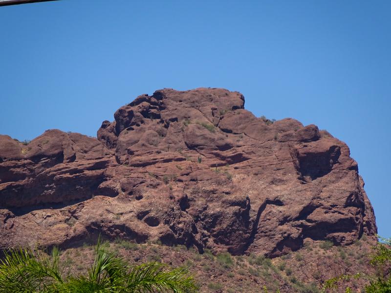 South face of the top of the Camel`s head, Photo taken from 48th st and Indian School road, Photo by Richard