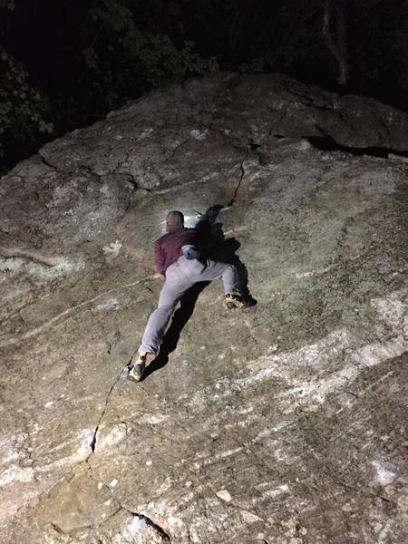 Fun night-time session, on the "Barn Door Boulder"!!!