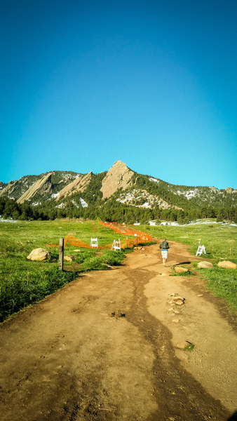 The First Flatiron from the start of the trail of the parking lot.