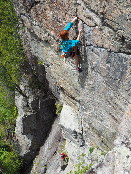 P2 of North Country for Old Men (5.11a), Devil's Washdish.
