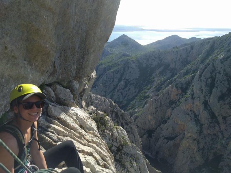 The last belay station is a comfy one.