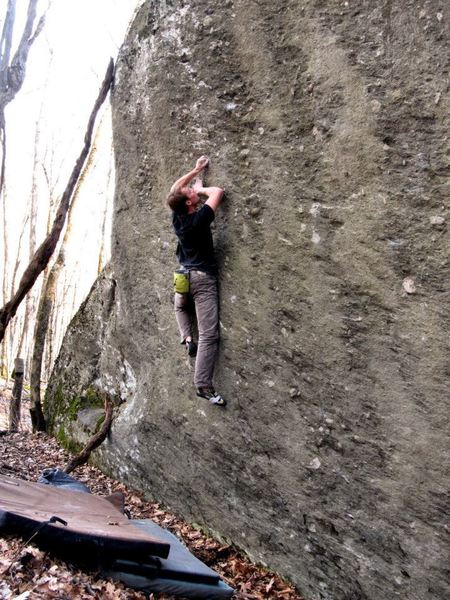 Travis on the 2nd ascent of "Never Have I Ever"