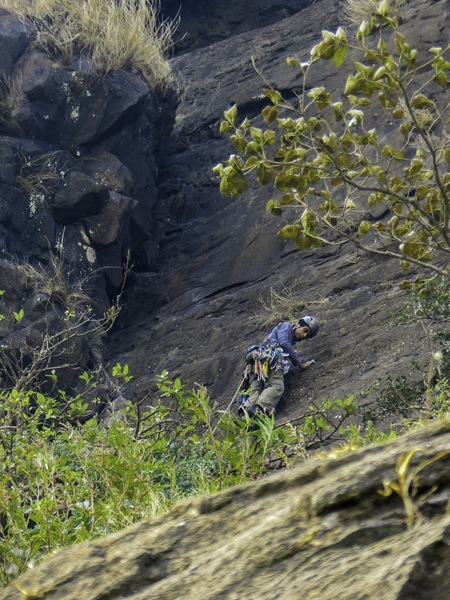 Starting pitch one - On the 5.8 face moves to bypass the wet chimney.