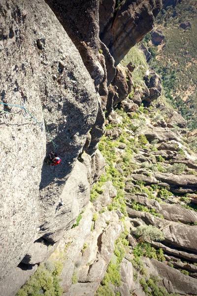 looking down from the 2nd pitch anchor