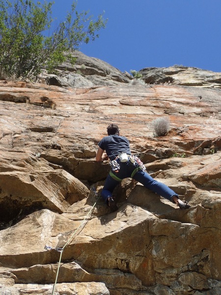 EH heading out of the crux....