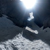 Just below the ice crux.