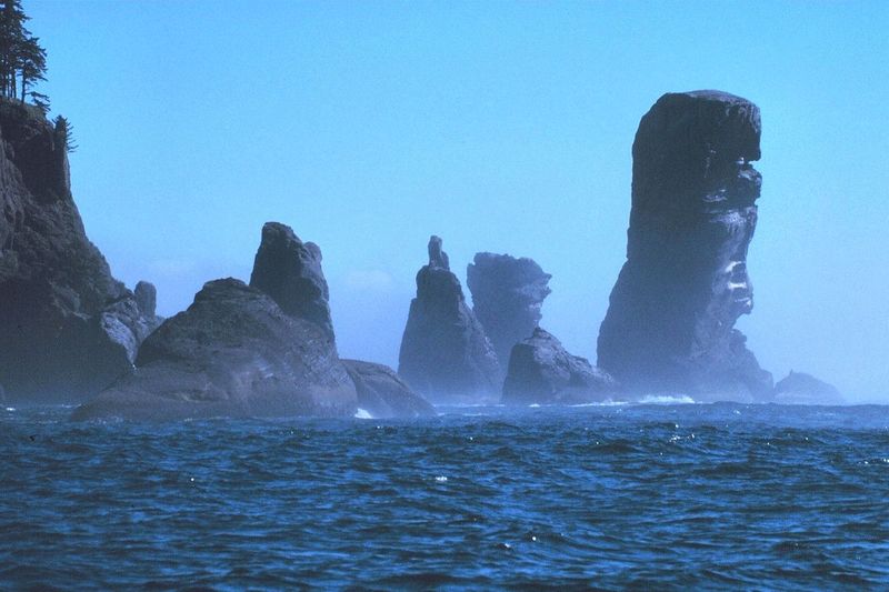 Fuca Pillar as seen from the approach.
<br>
Photo is from NOAA and in the public domain.