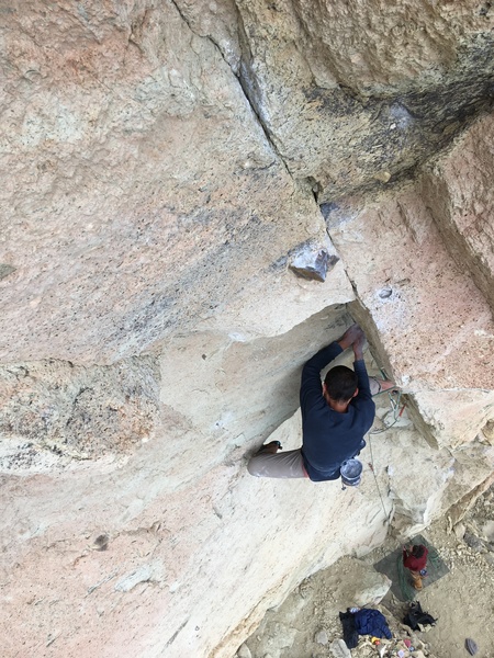 Setting into the crux