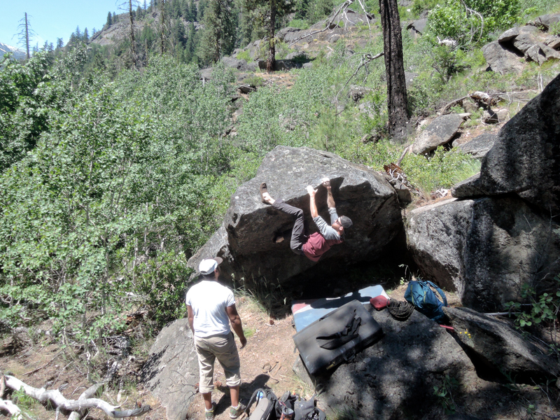 Bouldering in Clamshell Cave, CentralEast Cascades, Wenatchee