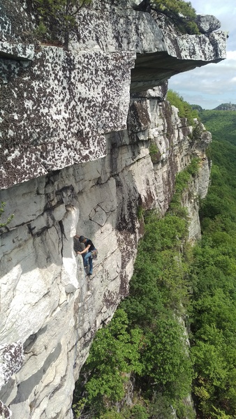 Unknown climber on the first pitch, May 27, 2017