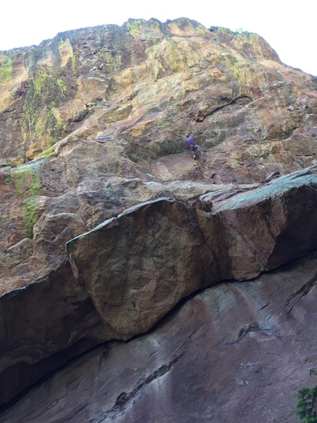 The low 5.12 move at the third bolt.