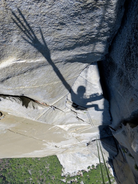 Shadow fun on Changing Corners pitch. Amazing climbing.