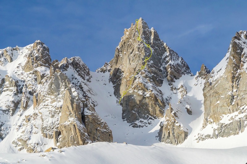 The route we took up the N Arete