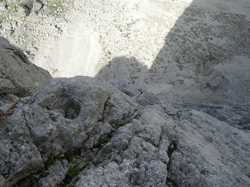View down the ridge from high on the route.