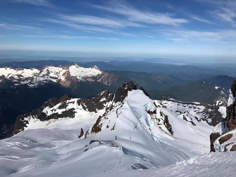 Looking down from the upper Deming glacier