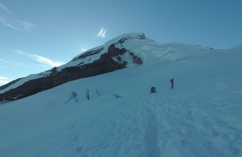 Coleman headwall shadowing the glacier in morning hours