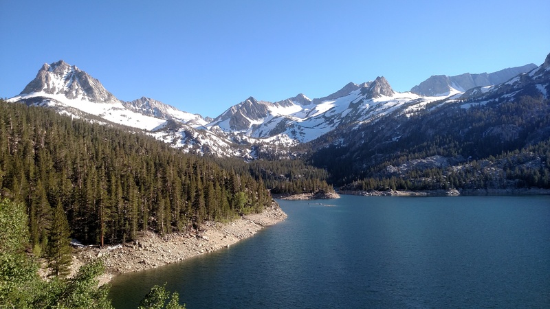 Epic view of South lake from Bishop pass trail on the way to Hurd.