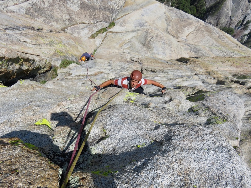 Steep face at end of Pitch 2.