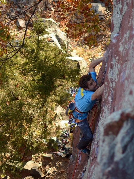 Peter Bonamici on the first lead, October 2015. Katie's photo.