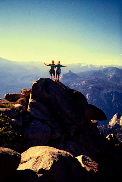 Kris and Chelsea on top after the FA. Kettle Dome behind.