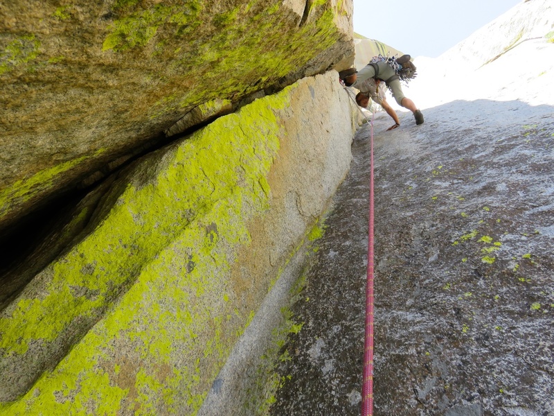 The awesome stemming corner on the second half of Pitch 2 (some route descriptions might have this at Pitch 3).