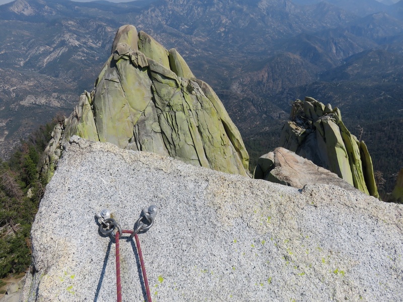 Rap bolts on top of summit spire.