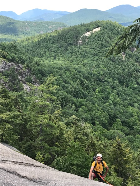 Belay Sean up the Low Beer Light Pitch