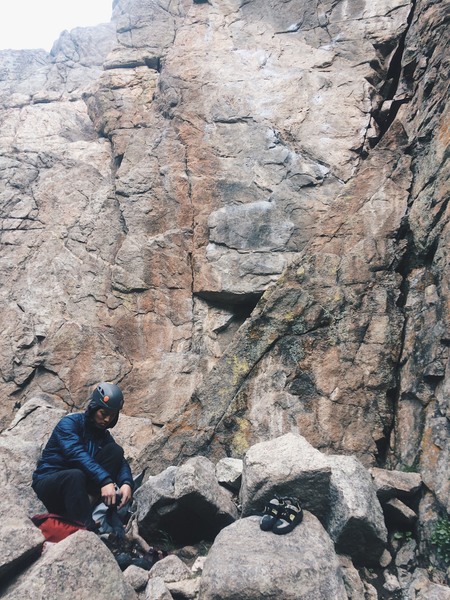 In between climbs.