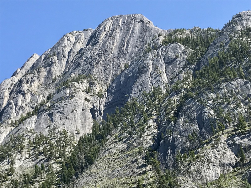 Upper slabs in sun (center) with lower slabs in shade below.