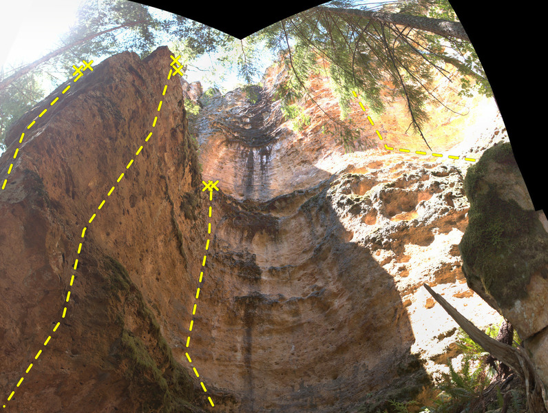 The big hemicylinder hosting the 7th to 10th bolt lines on North Comb
