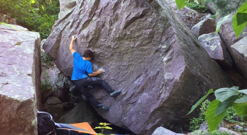 The first hard move. Tried to repeat this one in the summer heat...not a great idea!