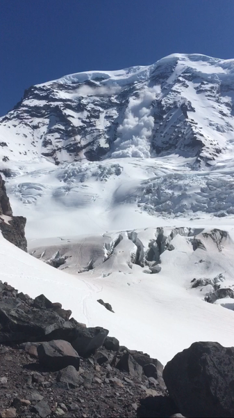 Liberty ridge from lower Curtis ridge. also an avalanche.