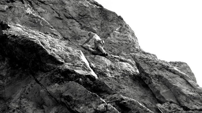 Final pitch, a few moves above the crux.