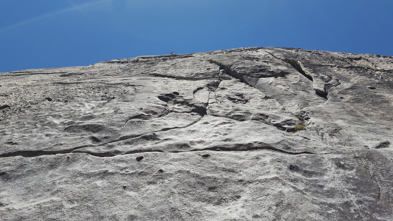 Arch Bitch-Up on the right. Left Crack to its left. You can see the traverse crack coming in from the left.