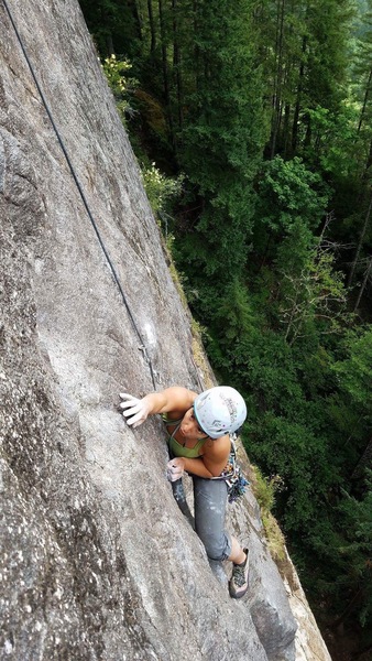 The face sequence on P4 before the traverse is fun!
<br>
<br>
Photo: Derek Pearson