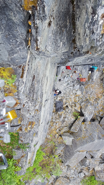 Climbing one of the classic trad routes at Worthington glacier with Ilean.