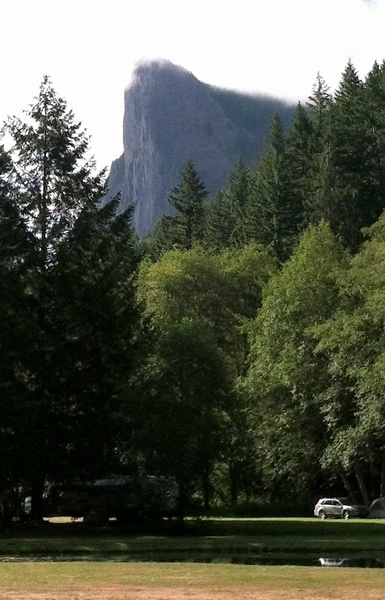 The view from the Tower Rock RV campground and U-fish pond. Route follows just to the right of the left hand skyline.