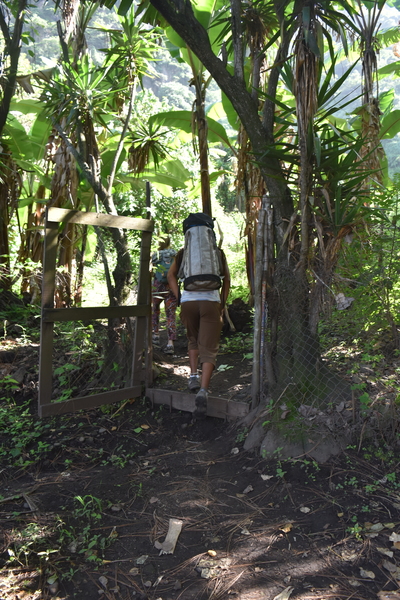 8. Walking out of Julios property and into the path that leads to the crag
