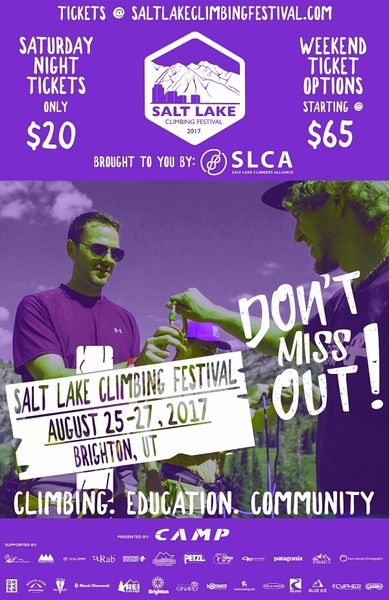 Salt Lake Climbing Festival is a weekend of skills based climbing clinics designed to increase your knowledge on the rock whether you are a seasoned climber or new to the sport. Clinics include topics like Outdoor Rock Climbing for Kids, Sport & Trad Lead Climbing, Self-Rescue, Multi-Pitch Climbing, and more. Home base for the fest is at the beautiful Alpine Rose at the top of Big Cottonwood – where the climbing community will come together for yoga, meals, mountainBEERing, product demos