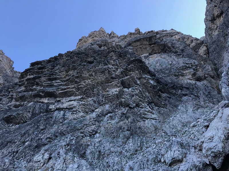 Looking up from start of the route