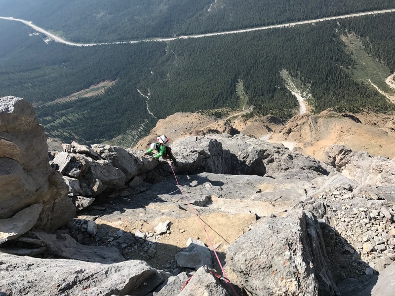 Climbing one of the last pitches