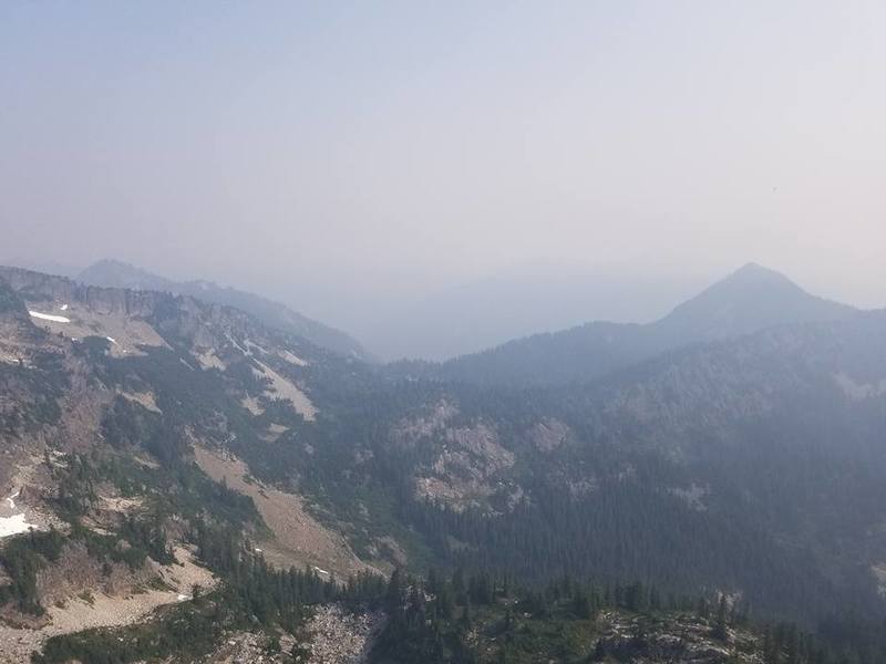Smoky view of Snow Lake from the fires in the Great White North.