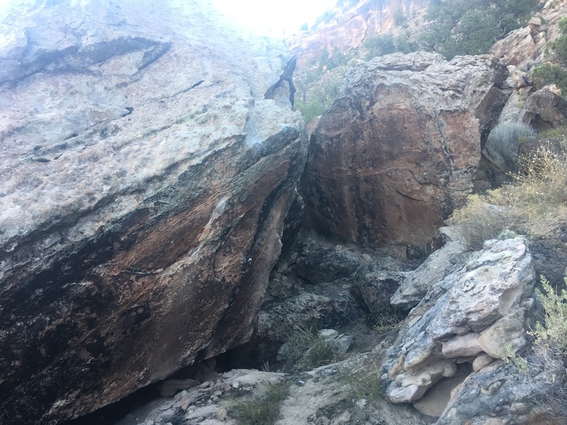 South side of the Humanity Block with the Space X Boulder to its right.