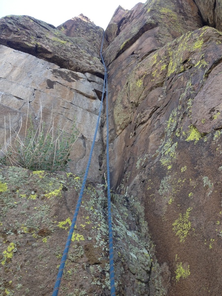 The crack section as seen from the large ledge after the first 30'.